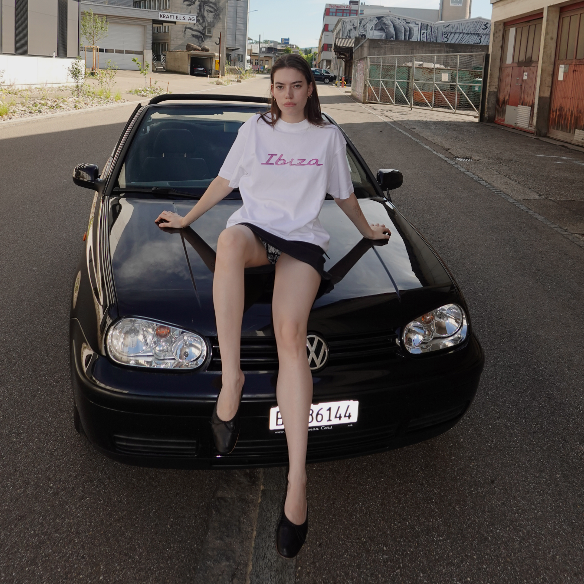 IBIZA TEE PINK/WHITE
