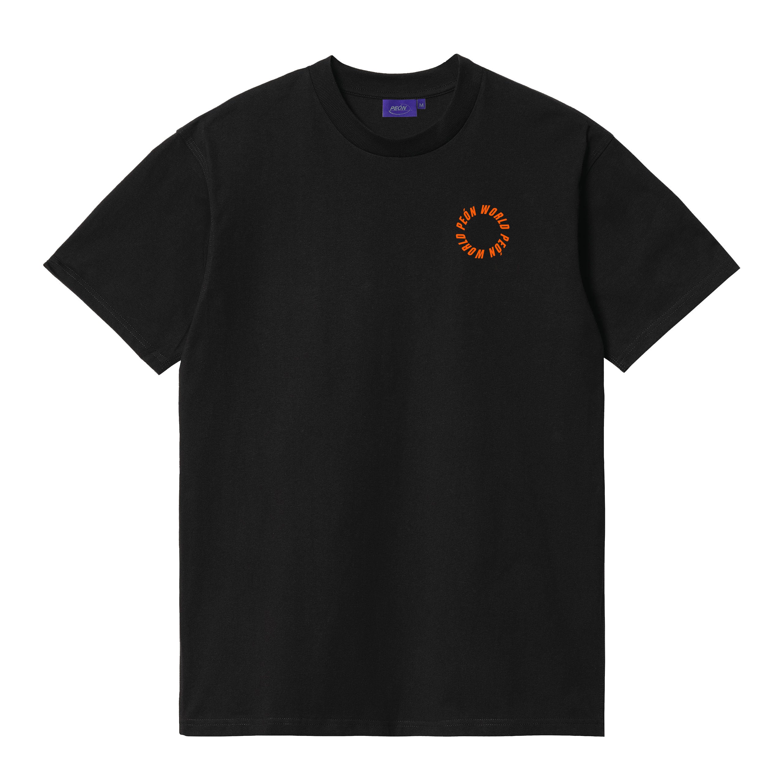 WORLD TEE BLACK / ORANGE