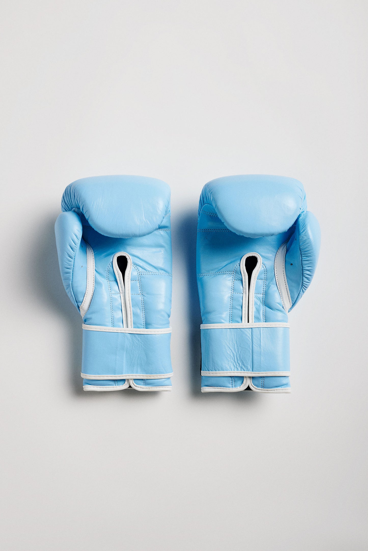 two baby blue boxing gloves